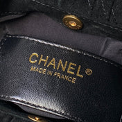 CHANEL 26S HAND BAG 24 IN BLACK SUEDE