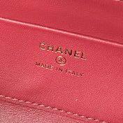 CHANEL 26S BARREL CLUTCH WITH CHAIN 23 IN BLACK CROCODILE-EMBOSSED CALFSKIN GOLD HARDWARE