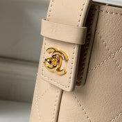 CHANEL 26S BUCKET SHOULDER BAG 27 IN BEIGE LAMBSKIN GOLD HARDWARE