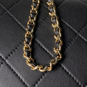 CHANEL 26S HOBO BAG SMALL 23 IN BLACK QUILTED LAMBSKIN GOLD HARDWARE