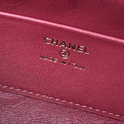 CHANEL 26S BARREL CLUTCH WITH CHAIN 23 IN KHAKI BROWN CROCODILE-EMBOSSED CALFSKIN GOLD HARDWARE