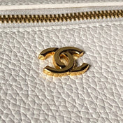 CHANEL 26S VANITY BAG 19 IN IVORY WHITE CAVIAR CALFSKIN GOLD HARDWARE