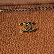 CHANEL 26S VANITY BAG 19 IN CARAMEL BROWN CAVIAR CALFSKIN GOLD HARDWARE