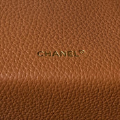 CHANEL 26S VANITY BAG 19 IN CARAMEL BROWN CAVIAR CALFSKIN GOLD HARDWARE