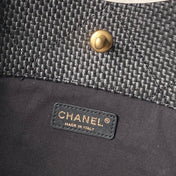 CHANEL 26S MAXI SHOPPING BAG 47 IN BLACK RAFFIA GOLD HARDWARE