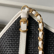 CHANEL 26S MAXI SHOPPING BAG 47 IN BLACK RAFFIA GOLD HARDWARE