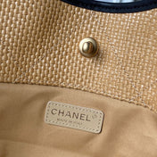 CHANEL 26S MAXI SHOPPING BAG 59 IN BEIGE RAFFIA GOLD HARDWARE