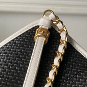 CHANEL 26S MAXI SHOPPING BAG 59 IN BLACK RAFFIA GOLD HARDWARE