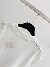 MIUMIU 26S SHORT-SLEEVED KNIT POLO SHIRT STYLE 1073