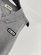 MIUMIU 26S SLEEVELESS KNIT POLO TOP STYLE 1070