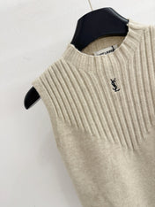 YSL 26S SLEEVELESS MOCK NECK KNIT TOP 492