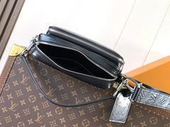 LV 25S NIL BAG 25 IN BLACK CALFSKIN SILVER HARDWARE