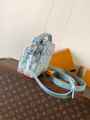 LV 25S NIL BAG 25 IN LIGHT BLUE MONOGRAM CANVAS AND CALFSKIN SILVER HARDWARE