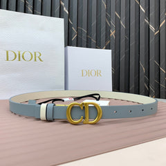 DIOR 25S BELT 20 MM IN STEEL BLUE CALFSKIN 568720