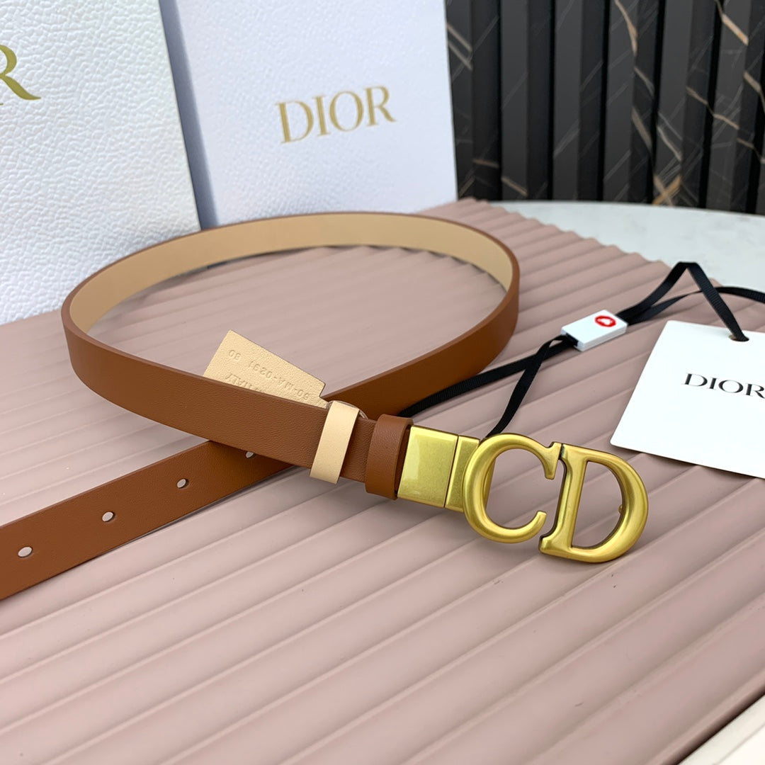 DIOR 25S BELT 20 MM IN BROWN CALFSKIN 568721