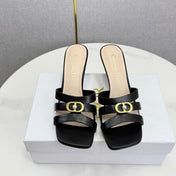 DIOR 26S 30 MONTAIGNE HIGH-HEELED IN BLACK CALFSKIN GOLD HARDWARE