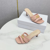 DIOR 26S 30 MONTAIGNE HIGH-HEELED IN LIGHT PINK CALFSKIN GOLD HARDWARE