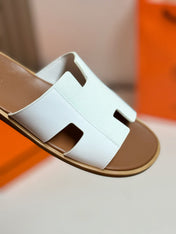 IZMIR SANDAL LIGHT BROWN MIX WHITE LAMBSKIN