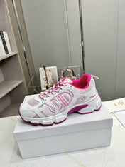 CD CHORONO SNEAKER IN WHITE AND PINK MESH