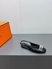 INNOCENTE SLINGBACK IN BLACK CALFSKIN