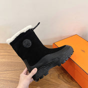 HM 26S SHEARLING DRAWSTRING BOOTS IN WHITE CALFSKIN
