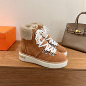 HM 26S SHEARLING HIKING BOOTS IN BROWN SUEDE