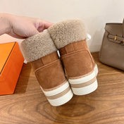 HM 26S SHEARLING HIKING BOOTS IN BROWN SUEDE