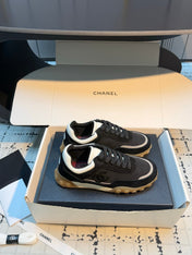 CHANEL 26S CHUNKY SNEAKERS IN BLACK FABRIC AND SUEDE