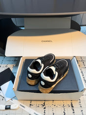 CHANEL 26S CHUNKY SNEAKERS IN BLACK FABRIC AND SUEDE