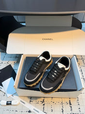 CHANEL 26S CHUNKY SNEAKERS IN BLACK FABRIC AND SUEDE
