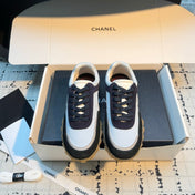 CHANEL 26S CHUNKY SNEAKERS IN GREY FABRIC AND BLACK SUEDE