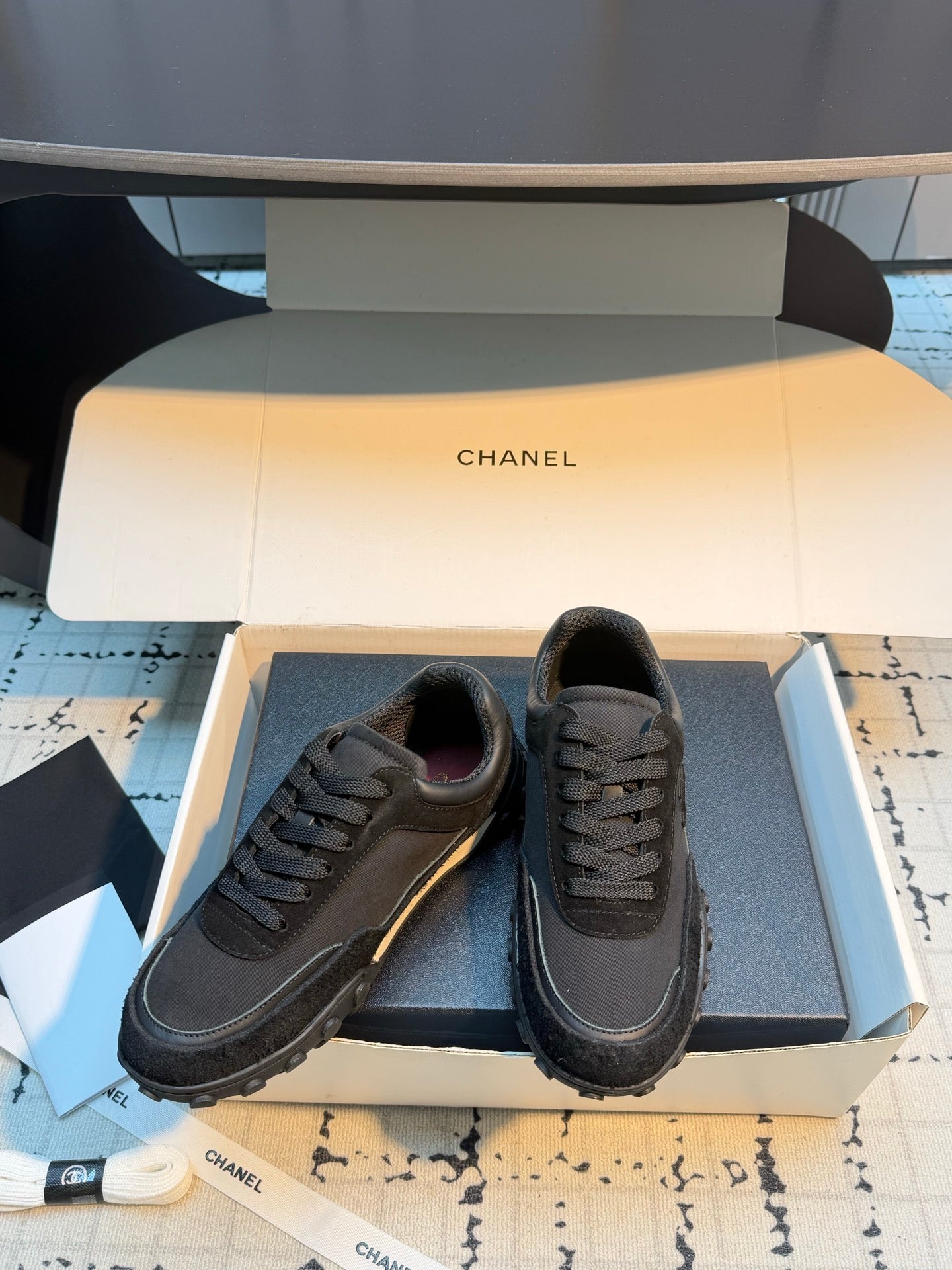 CHANEL 26S CHUNKY SNEAKERS IN BLACK SUEDE