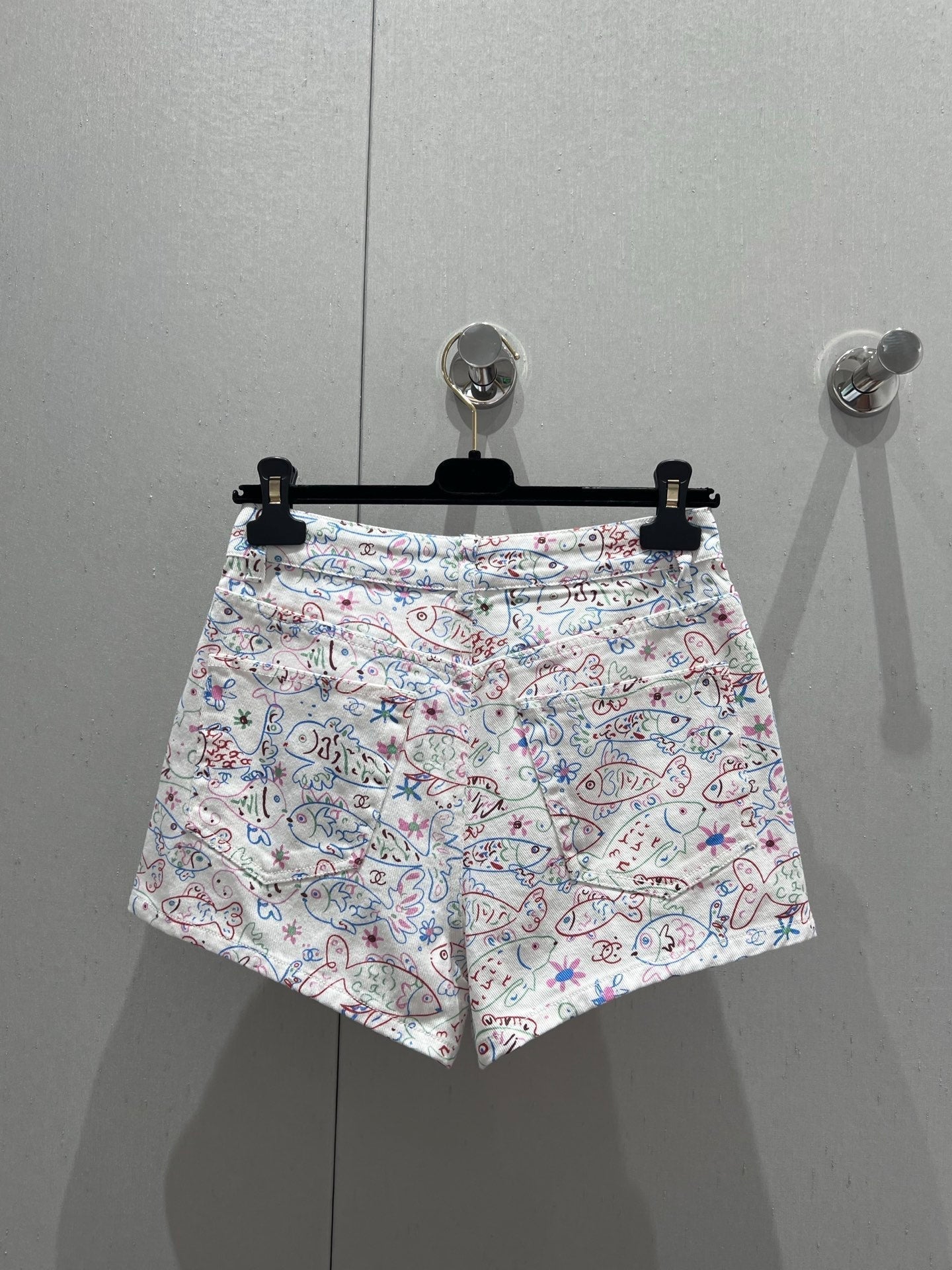 CC 25 Print Denim Short Multicolor Cotton