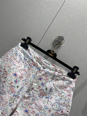 CC 25 Print Denim Short Multicolor Cotton