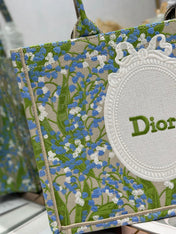DIOR 26S BOOK TOTE BAG 36 IN  MUTICOLOR BAYADERE FABRIC