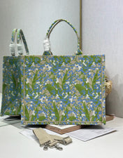 DIOR 26S BOOK TOTE BAG 42 IN  MUTICOLOR BAYADERE FABRIC