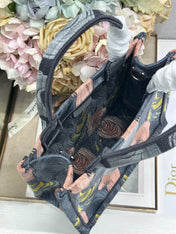 DIOR 26S MINI BOOK TOTE 26 IN MULTICOLOR WOVEN FABRIC