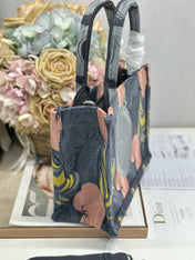 DIOR 26S MINI BOOK TOTE 26 IN MULTICOLOR WOVEN FABRIC