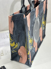 DIOR 26S LARGE BOOK TOTE 42 IN MULTICOLOR WOVEN FABRIC