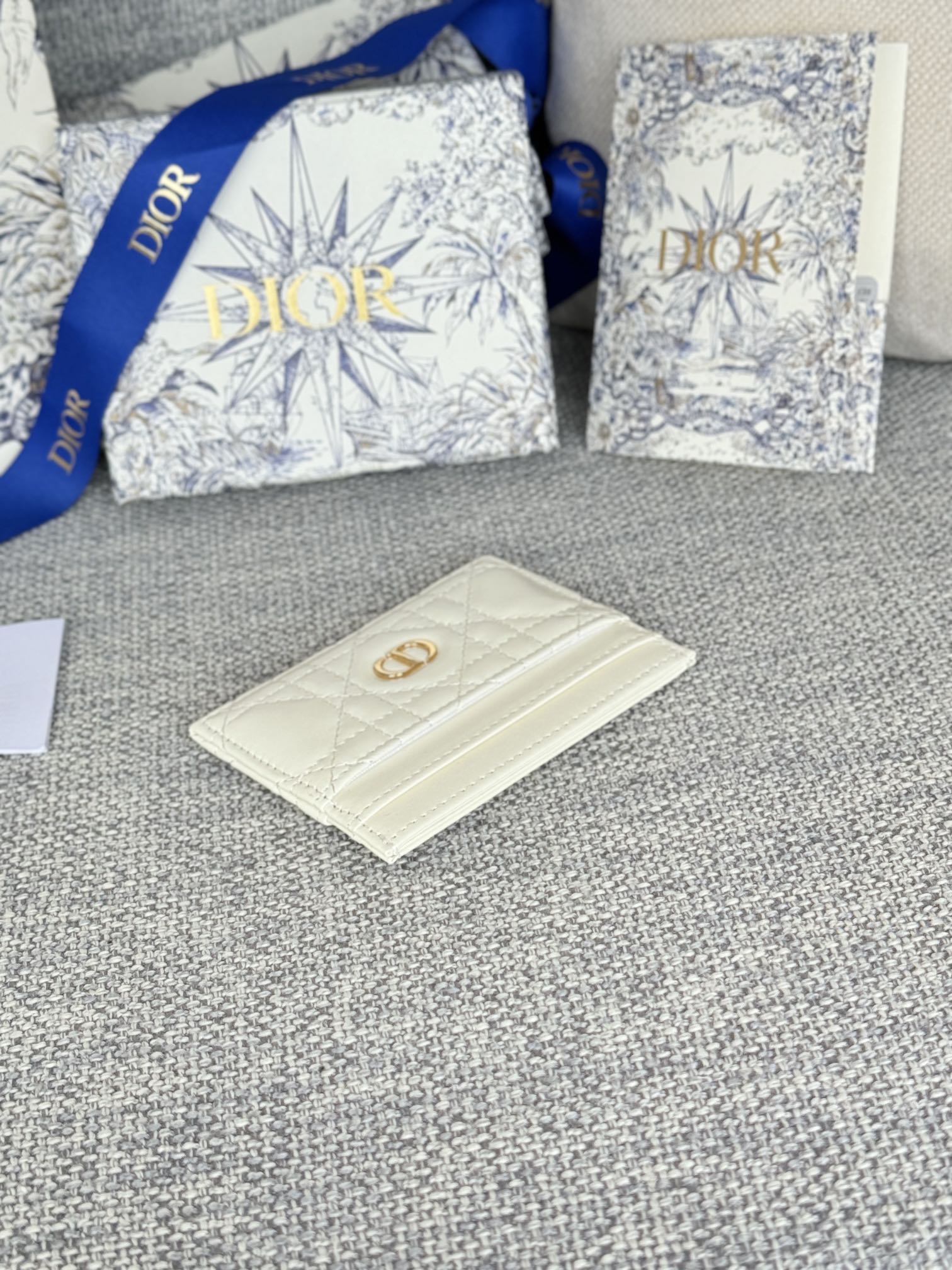 CARO FREESIA CARD HOLDER 10 IN WHITE CANNAGE CALFSKIN