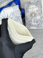 CARO FREESIA CARD HOLDER 10 IN WHITE CANNAGE CALFSKIN