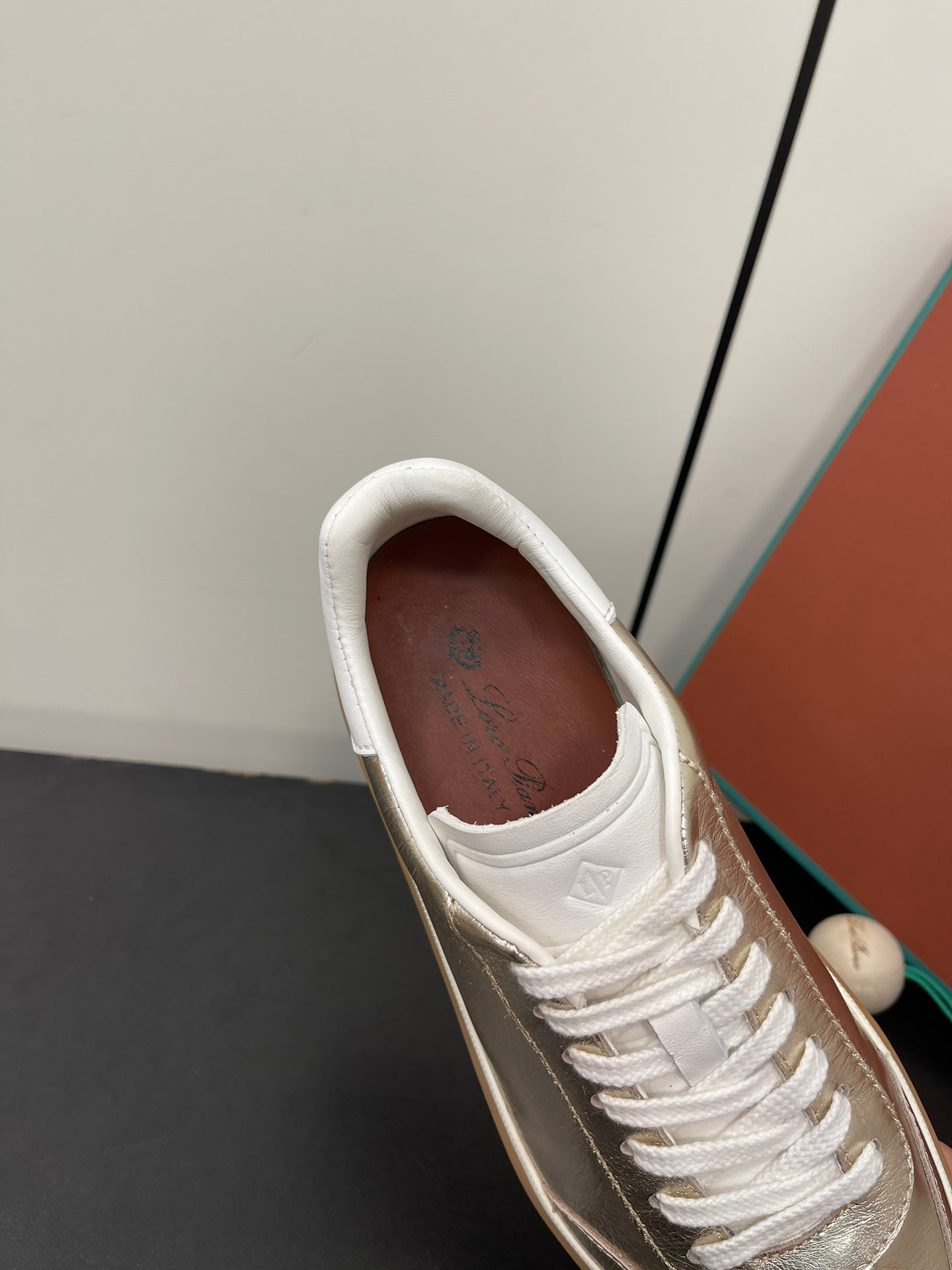 LP TENNIS WALK SNEAKERS LIGHT GOLD CALFSKIN