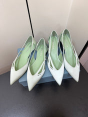 CUT-OUT BALLERINAS IN CHETWODE GREEN SATIN