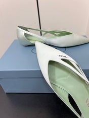 CUT-OUT BALLERINAS IN CHETWODE GREEN SATIN