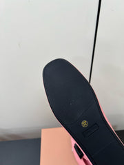 LOAFERS WITH BOW IN PINK SHEEPSKIN