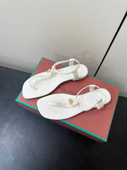 LP MINDIL SANDAL IN WHITE LAMBSKIN