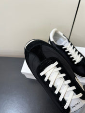 CELINE 25S RACER FORREST GUMP SNEAKERS IN BLACK MERCERIZED CALFSKIN