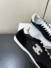 CELINE 25S RACER FORREST GUMP SNEAKERS IN BLACK MERCERIZED CALFSKIN
