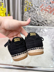 MIUMIU 26S SNEAKERS IN BLACK SUEDE