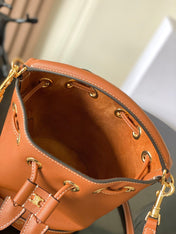 CELINE 25S CLARA BAG 19 IN BURNT ORANGE CALFSKIN GOLD HARDWARE